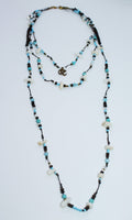 Necklace from Wood Beads, Shell and Artificial Stone