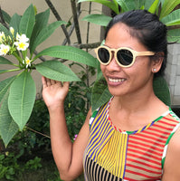 Lady Sunglasses Made From Wood (Black Lens)