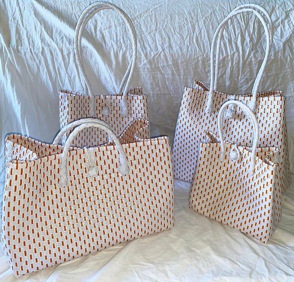 Bags from Recycled Plastic (White / Orange-White)