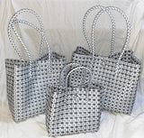 Bags from Recycled Plastic (White-Silver / Silver)