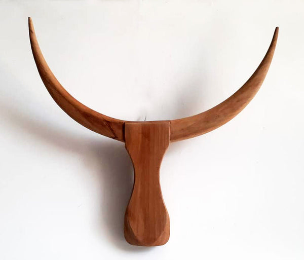 Wooden Buffalo Head in Palisander or Teak