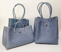 Bags from Recycled Plastic (Blue/White)