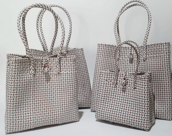 Bags from Recycled Plastic (White / Brown)