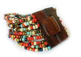 Elastic Beads Bracelet Solid Color Line Wooden Closing