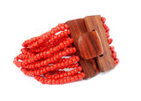 Elastic Beads Bracelet Solid Color Line Wooden Closing