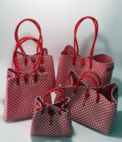 Bags from Recycled Plastic (White-BlodRed / BlodRed)