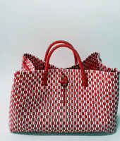 Bags from Recycled Plastic (White-BlodRed / BlodRed)