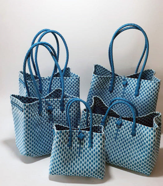 Bags from Recycled Plastic (White-Turquoise / Turquoise)