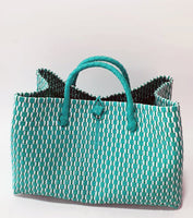 Bags from Recycled Plastic (White-PastelGreen / PastelGreen)