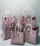 Bags from Recycled Plastic (BlodRed-White / White)