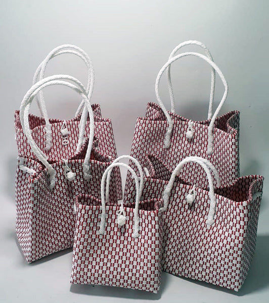 Bags from Recycled Plastic (BlodRed-White / White)