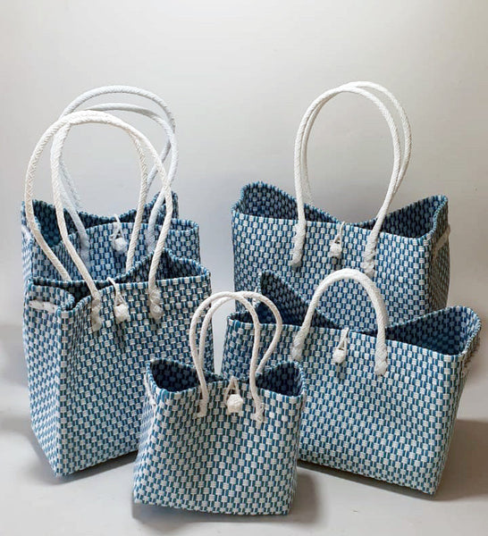 Bags from Recycled Plastic (Turquoise-White / White)