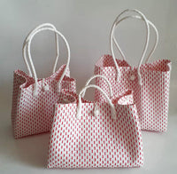 Bags from Recycled Plastic (White-Red / White)