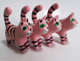 Cat set of 4 with stripes