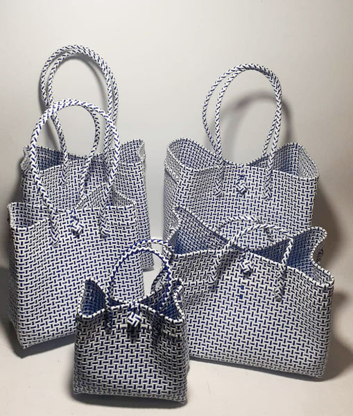 Bags from Recycled Plastic (White-Blue)