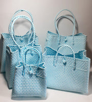 Bags from Recycled Plastic (White-Turquoise)