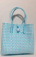 Bags from Recycled Plastic (White-Turquoise)