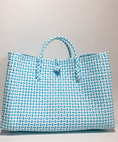 Bags from Recycled Plastic (White-Turquoise)