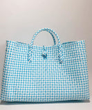 Bags from Recycled Plastic (White-Turquoise)