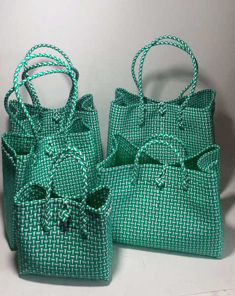 Bags from Recycled Plastic (PastelGreen-White)