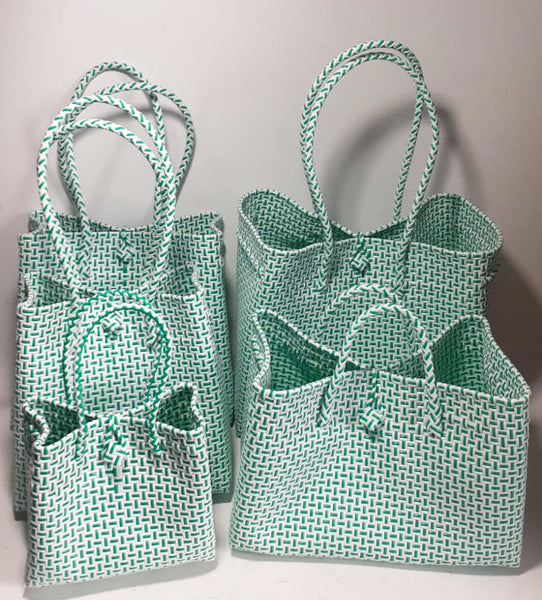 Bags from Recycled Plastic (White-PastelGreen)