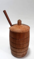 Slim Teak Honey Pot with spoon