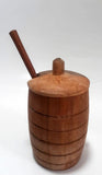 Slim Teak Honey Pot with spoon