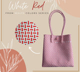 Bags from Recycled Plastic (White / Red)