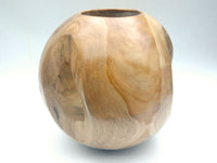 Round bowl vase in Teak Root Wood