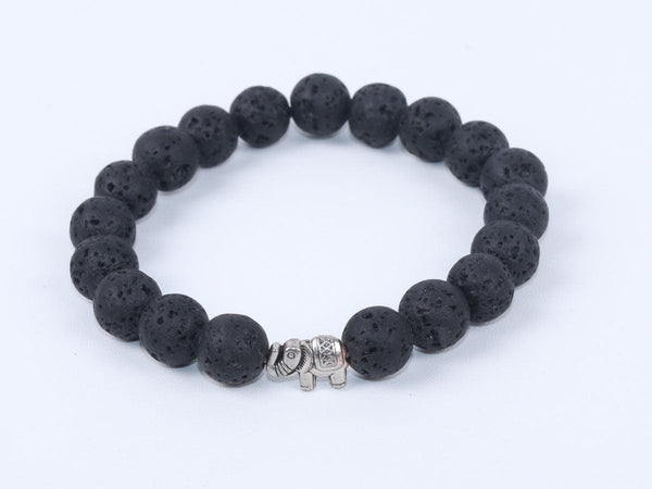 Lava stone Bracelet with Elephant