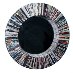 Recycled Magazine Paper Mirror Round