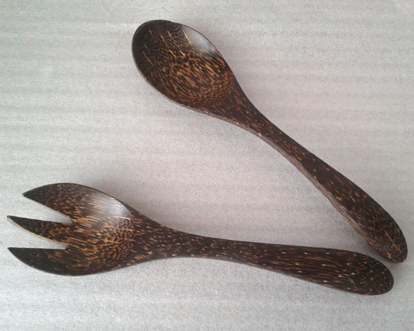 Salad set Bended handle (Palm wood)