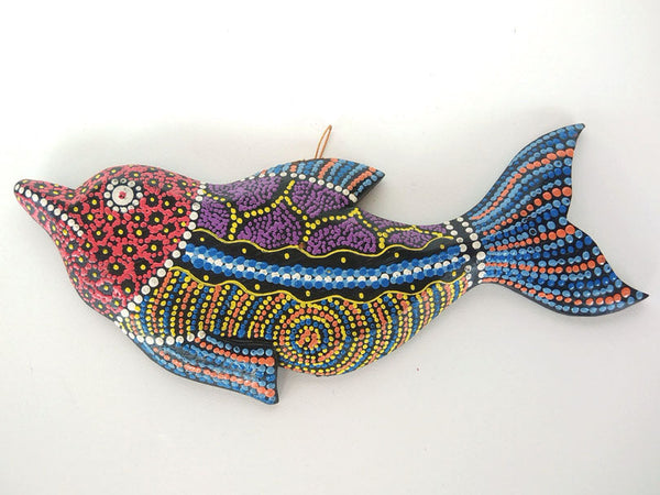 Wooden fish dot painted