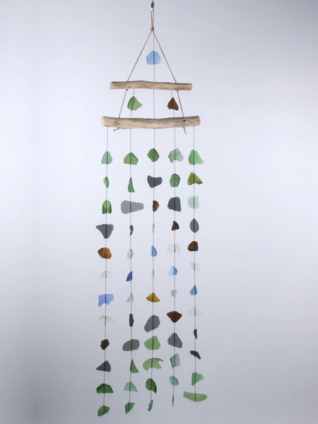 Beach glass wind chime 5 string – IndoExport