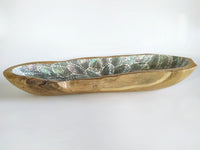 Wooden Long Bowl Laminated with abalone