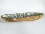 Wooden Long Bowl Laminated with abalone