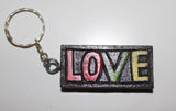 Square Wooden Key Rings (Love and Peace)