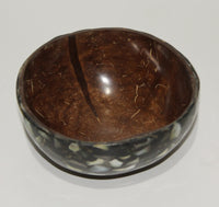 Coconut bowl with shell outside