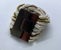 Elastic Beads Bracelet Solid Color Line Wooden Closing