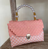 Handbags from Recycled Plastic with Pearl look Handle and Schoolbag Lock