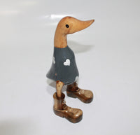 Duck in gray with natural boots