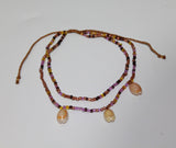 Anklet Double With 3 Shell Charm