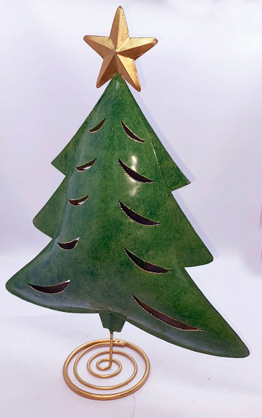 Large Christmas tree from Iron as candle holder