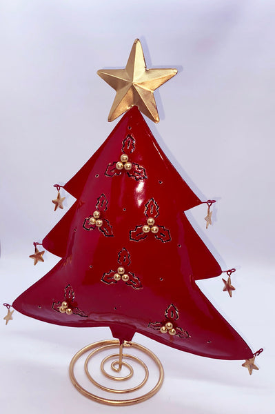 Christmas Tree Candle Holder (Red)