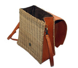 Bag Made from Leather and Rattan