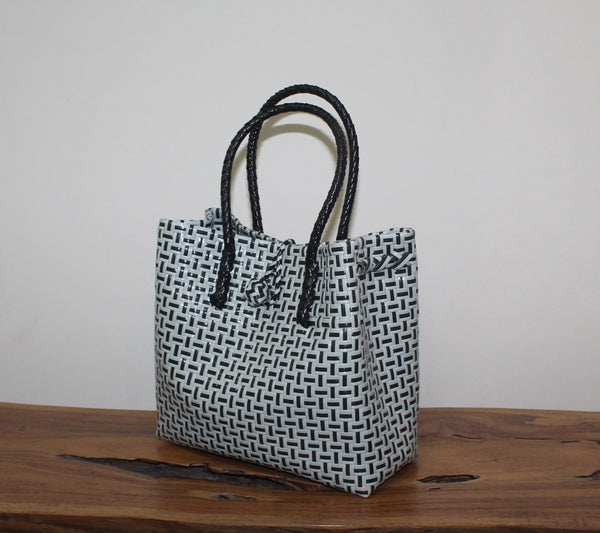 Bags from Recycled Plastic (White/Black/Handle)