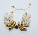 Bracelet from Sea Shell and Gold Look Brass Shell