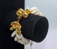 Bracelet from Sea Shell and Gold Look Brass Shell