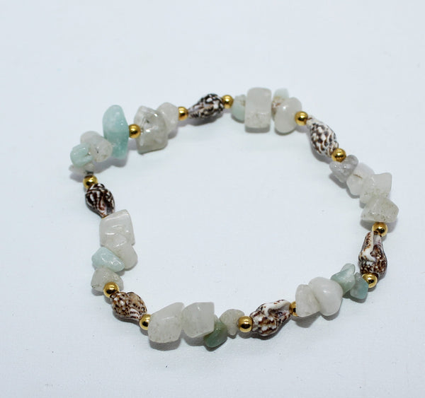 Bracelet Elastic, from Shell and Agate-Stone