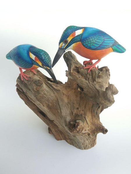 Kingfisher on wood double